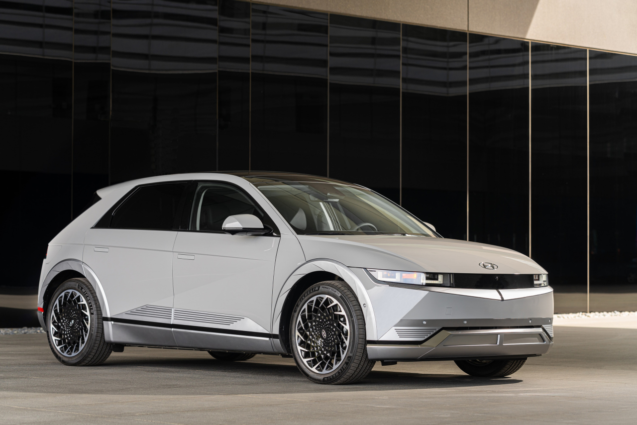 This file photo provided by Hyundai Motor shows the all-electric IONIQ 5 equipped with the EV-only E-GMP powertrain system developed by Hyundai Motor Group. (Hyundai Motor)