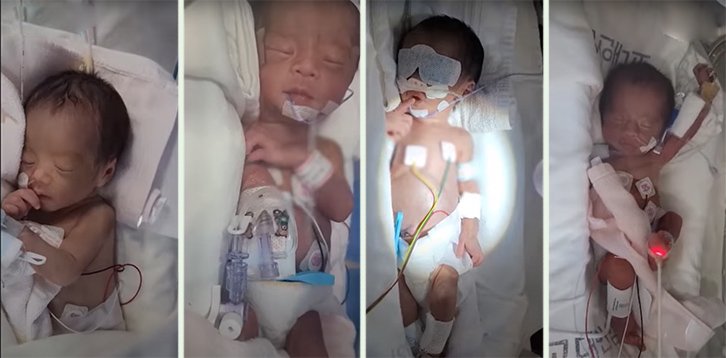 포스코 김환 사원의 네쌍둥이 자녀 [포스코 제공]