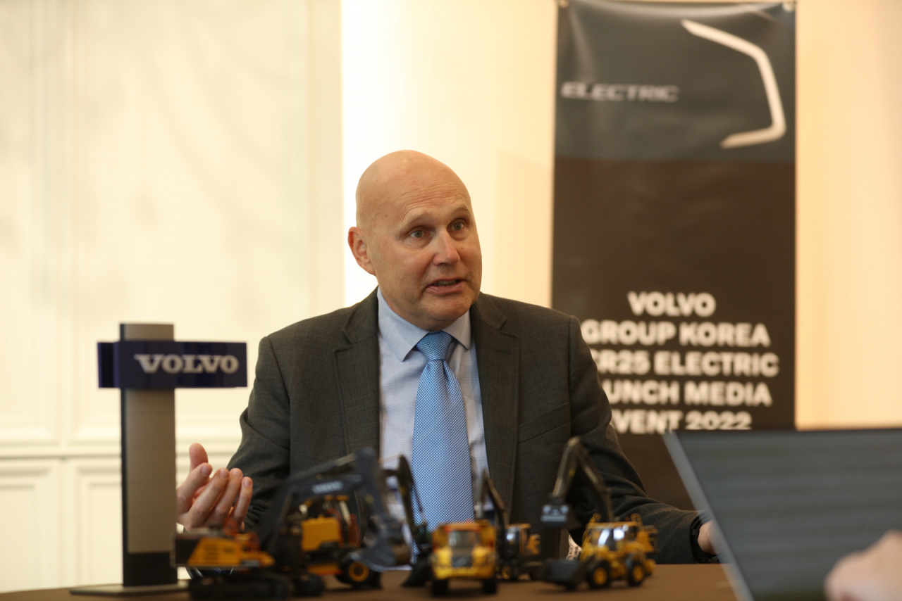 Tomas Kuta, Volvo CE‘s president of Asian region, speaks during an interview with The Korea Herald in Seoul on Wednesday. (Volvo Group Korea)