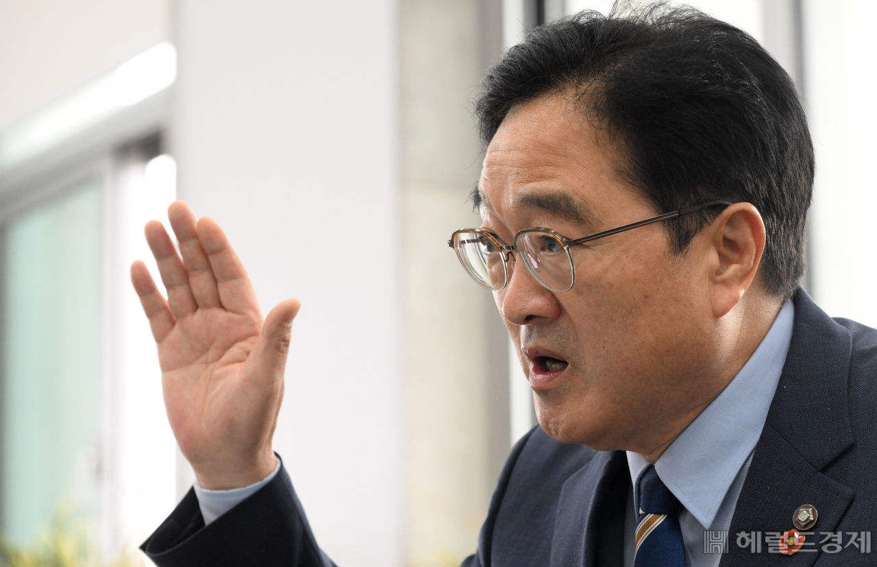 더불어민주당 우원식 국회 이 28일 서울 영등포구 여의도 국회 예산결산특별위원회 위원장실에서 헤럴드경제와 인터뷰를 하고 있다. 임세준 기자