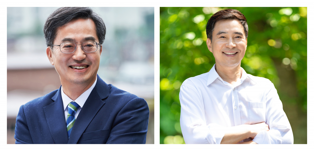 왼쪽부터 김동연 경기지사와 전 서철모 화성시장.