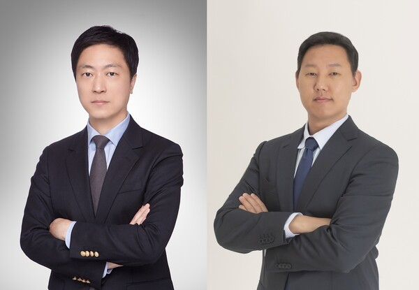 김준수 이랜드킴스클럽 대표이사(왼쪽)와 김태형 이랜드글로벌 대표이사.[이랜드 제공]