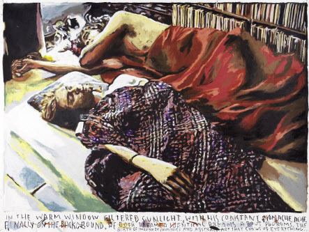 Rinus Van de Velde, In the warm window filtered sunlight..., 2021, oil pastel on paper, 112 x 149.3 cm [갤러리바톤 제공]