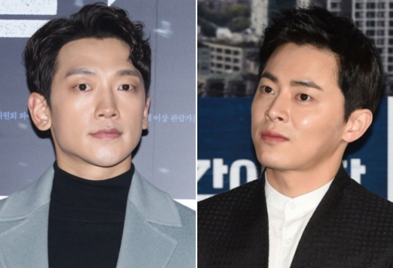 가수겸 배우 비(왼쪽)와 배우 조정석. [OSEN]
