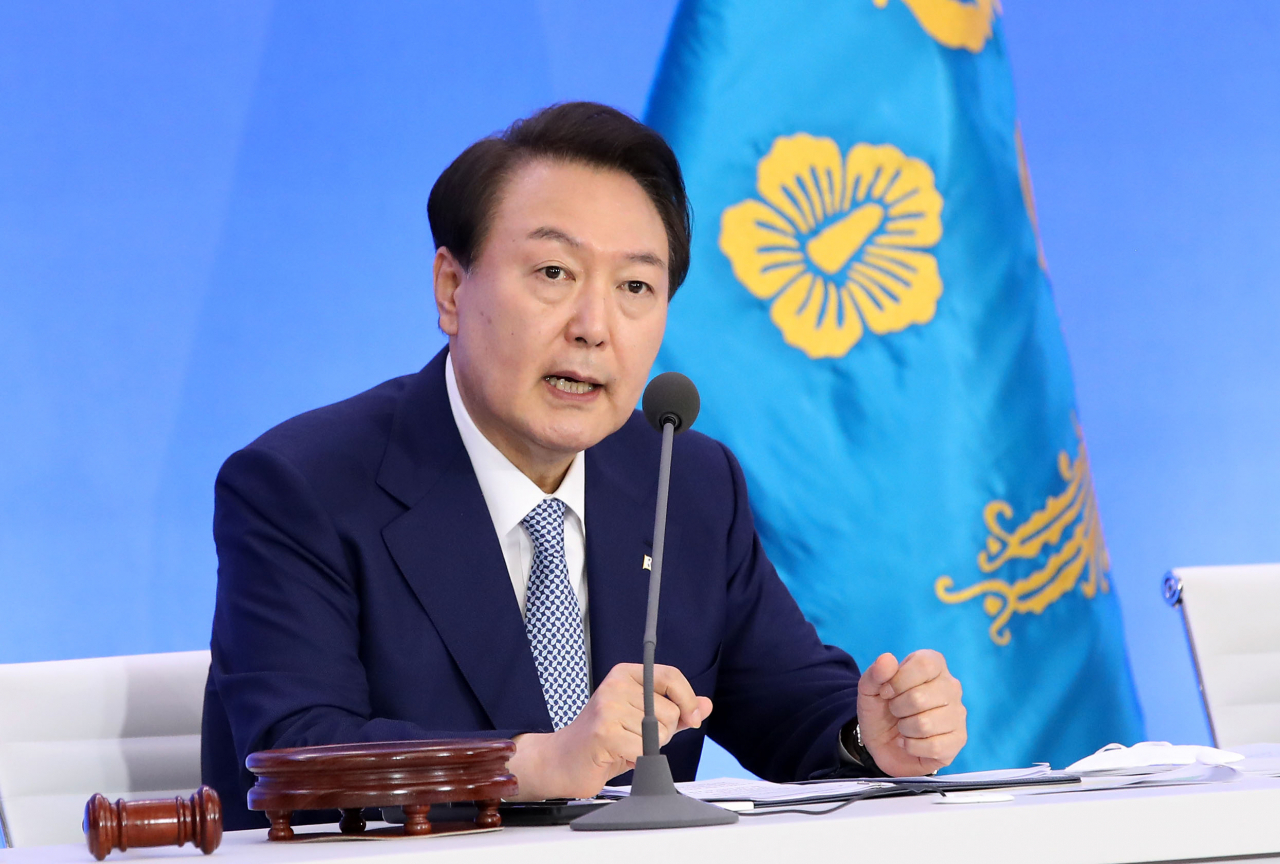 윤석열 대통령이 7일 오후 울산시청에서 열린 제2회 중앙지방협력회의에 참석, 발언하고 있다. [연합]