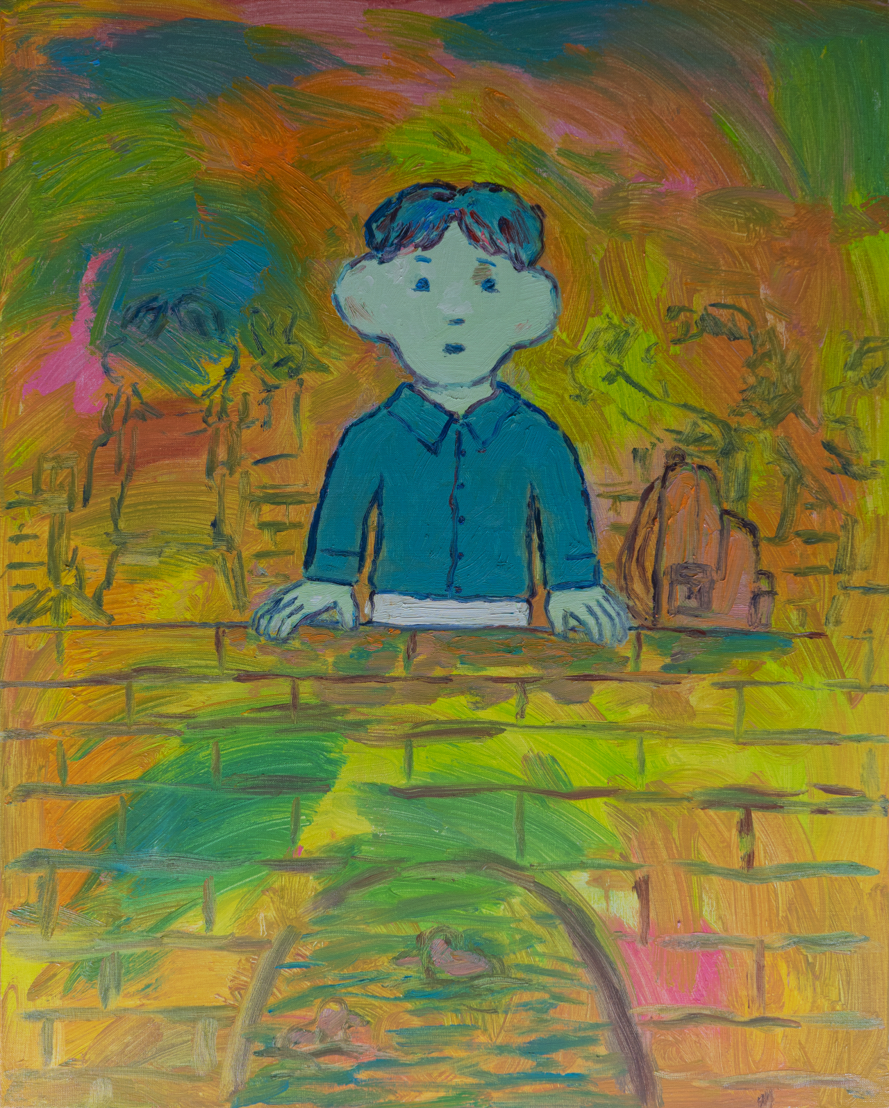 QWAYA, 오롯이 혼자만의 시간 time for myself, 2022, oil on canvas, 91x73cm [사진=아뜰리에아키]