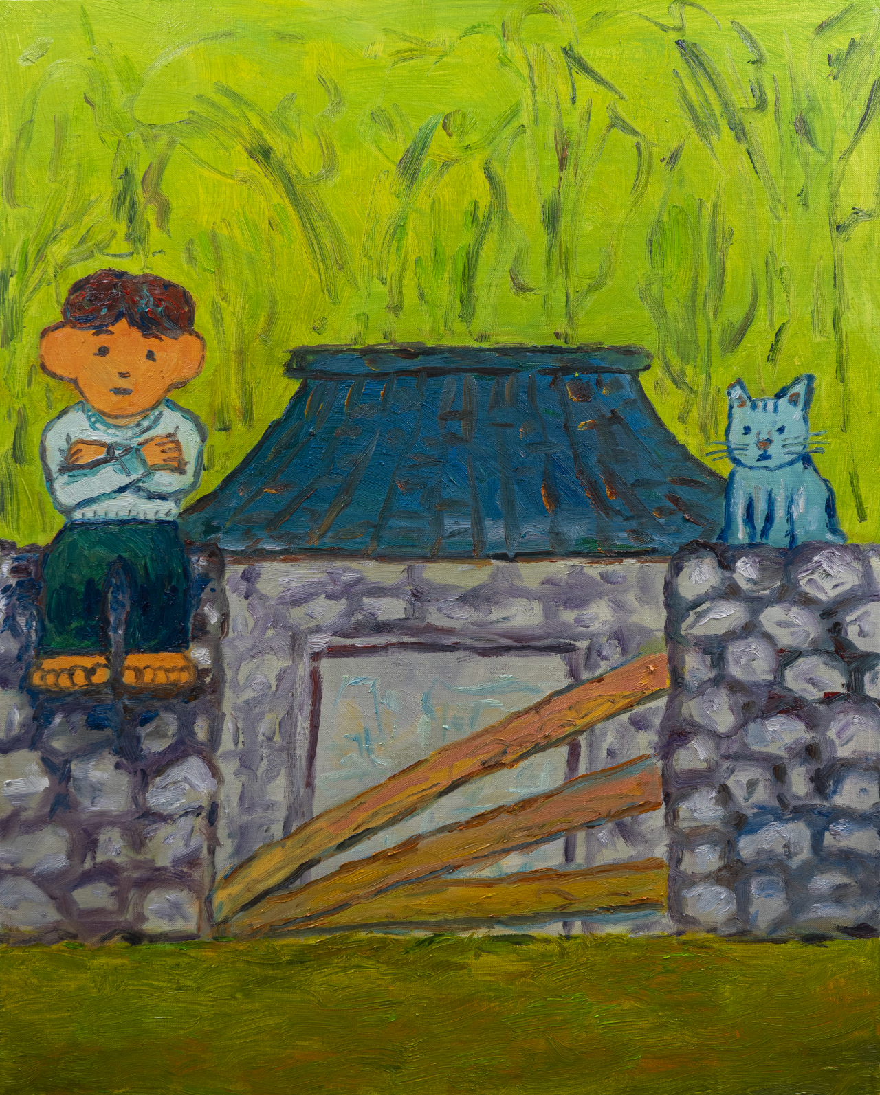 QWAYA, 우리집에 놀러와 come to my house, 2022, oil on canvas, 91x73cm [사진=아뜰리에아키]