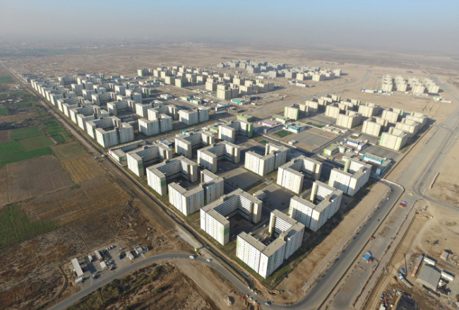 A bird’s eye view of the ongoing Bismayah New City construction (Hanwha Engineering & Construction)