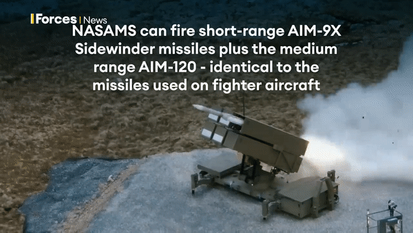 첨단지대공미사일체계(NASAMS)의 모습. [유튜브 'Forces News' 채널 캡처]