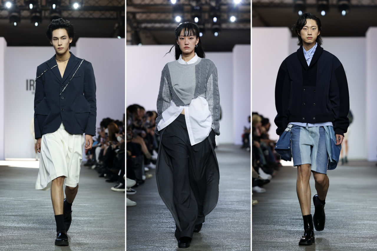 A model presents Iryuk’s 2023 spring-summer collection at Dongdaemun Design Plaza in Seoul on Wednesday. (Seoul Fashion Week)