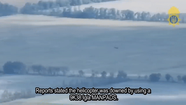 과거 러시아군 소속 Ka-52 헬기가 우크라이나군의 공격에 격추된 모습. [유튜브 'WarLeaks - Military Blog' 채널 캡처]