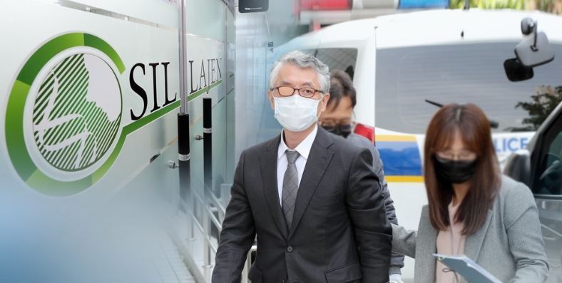 SillaJen`s head office in Seoul and the firm`s former CEO Moon Eun-sang are shown in this image. (Yonhap)