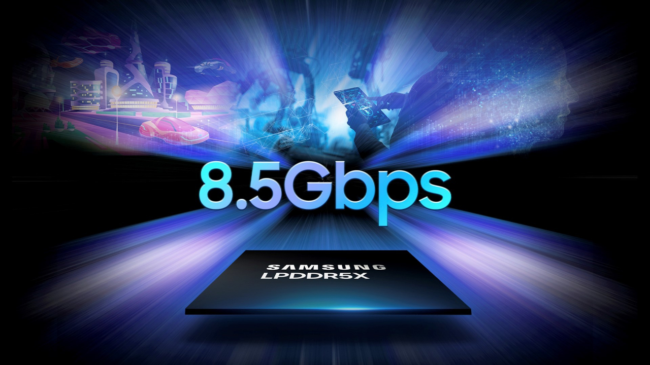 업계 최고 동작 속도인 8.5Gbps를 구현한 삼성전자의 최신 LPDDR5X D램. [삼성전자 제공]