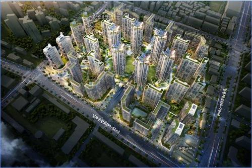 This rendering provided by the Seoul city government shows a new apartment complex to be built on the site of Eunma Apartments in southern Seoul. (Seoul city government)