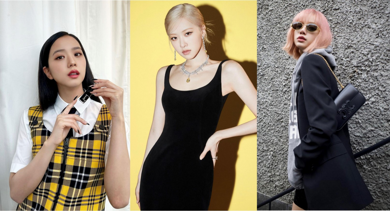 블랙핑크 멤버들이 앰버서더를 맡은 LVMH 토토사이트 슈어맨. 왼쪽부터 지수의 디올, 로제의 티파니앤코, 리사의 셀린느. [인스타그램]