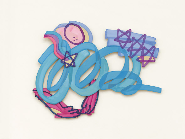 유재연, May Day x 3, oil on cut-out wood, 122x162cm, 2022