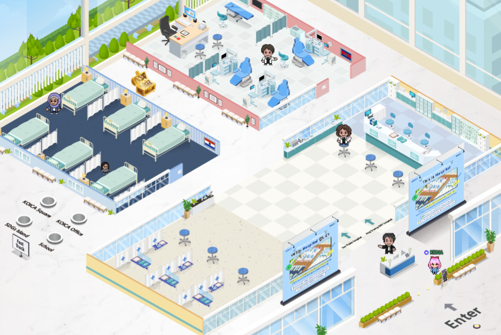 코이카 메타버스 공간 '코이카 월드'의 ODA Hospital [코이카 제공]