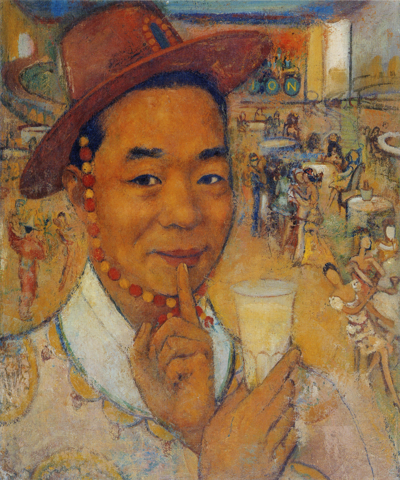 배운성 '모자를 쓴 자화상'. 1930년대, 캔버스에 유채, 54 x 54cm [사진=김달진자료박물관]