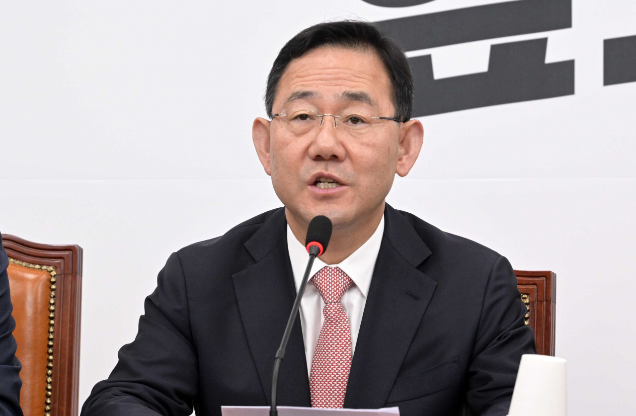 주호영 국민의힘 원내대표가 27일 서울 여의도 국회에서 열린 비상대책위원회 회의에서 발언하고 있다. [이상섭 기자]