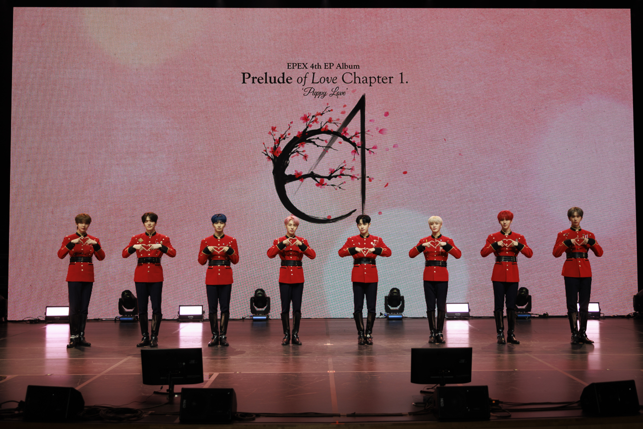 Boy band EPEX poses during an online press conference held in Seoul for its new album. (C9 Entertainment)