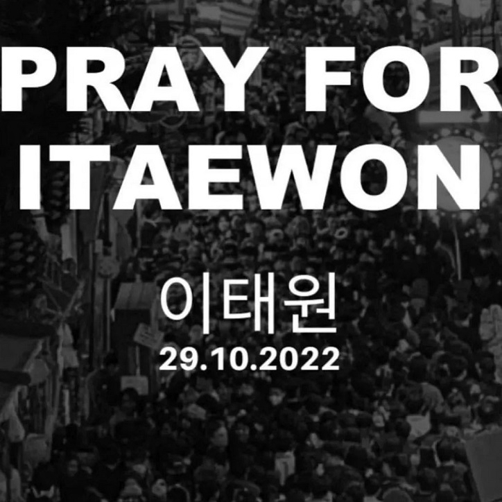 TV personality and restaurateur Hong Seok-cheon uploaded a photo of "Pray for Itaewon" on his Instagram, Sunday. (Hong Seok-cheon's Instagram)