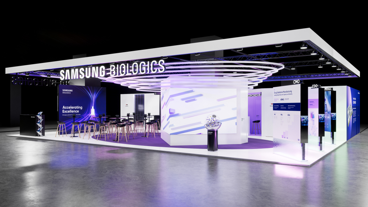 Samsung Biologics’ booth at CPhI Worldwide 2022 held between Nov. 1 to 3 in Frankfurt, Germany (Samsung Biologics)