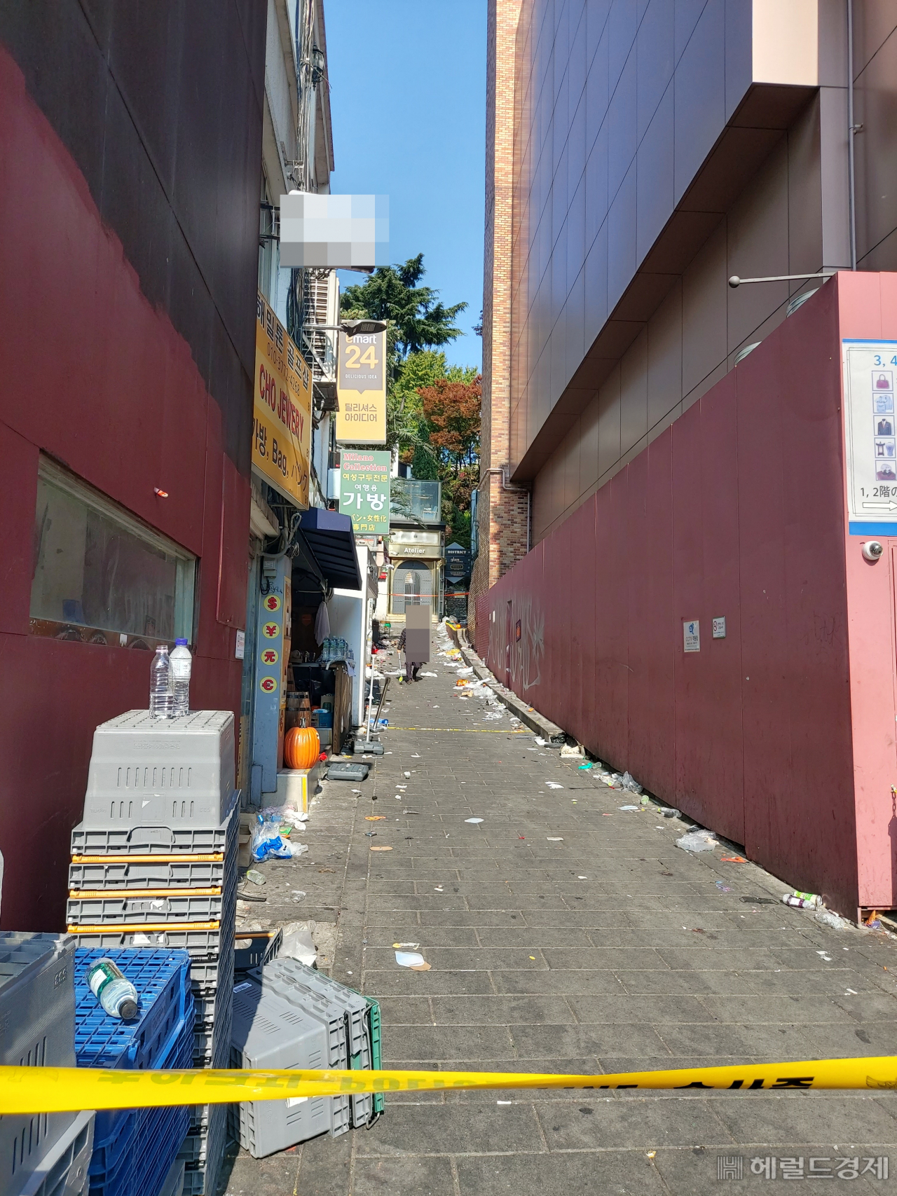지난 29일 이태원 참사가 발생한 서울 용산구 해밀턴호텔 옆 골목. 김희량 기자