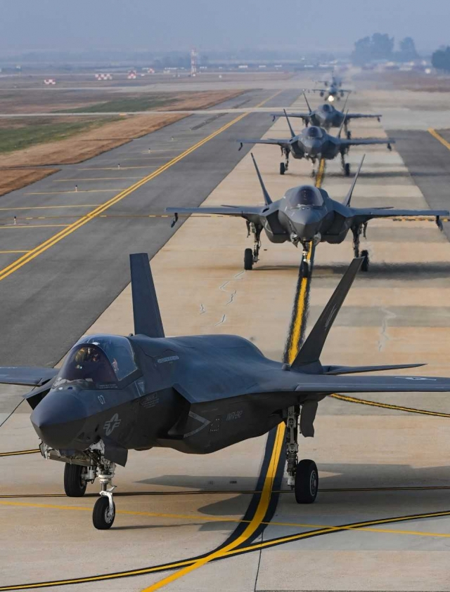 비질런트 스톰 훈련에 참가한 F-35 전투기. [공군]