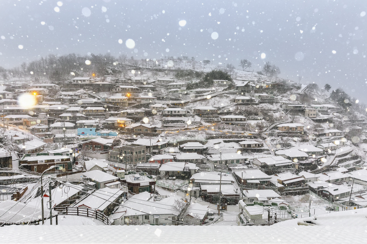 삼척 나릿골마을 설경