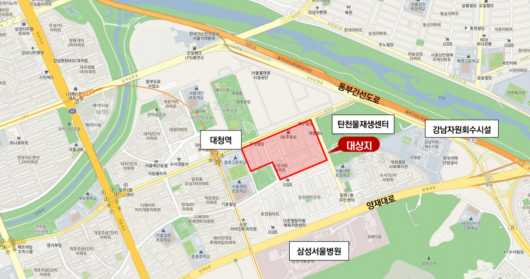 2022년 하반기 모아타운 대상지로 추가 선정된 대청마을 위치도 [서울시 제공]