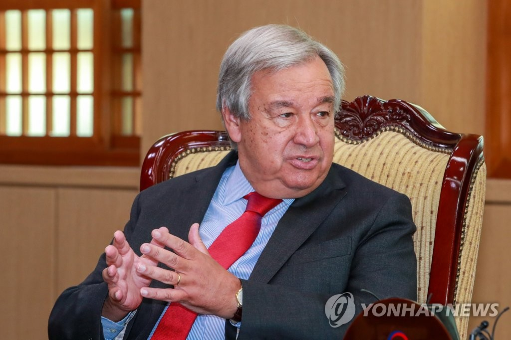 안토니우 구테흐스 UN사무총장이 지난 8월 12일 정부서울청사 외교부를 방문한 모습 [공동취재].