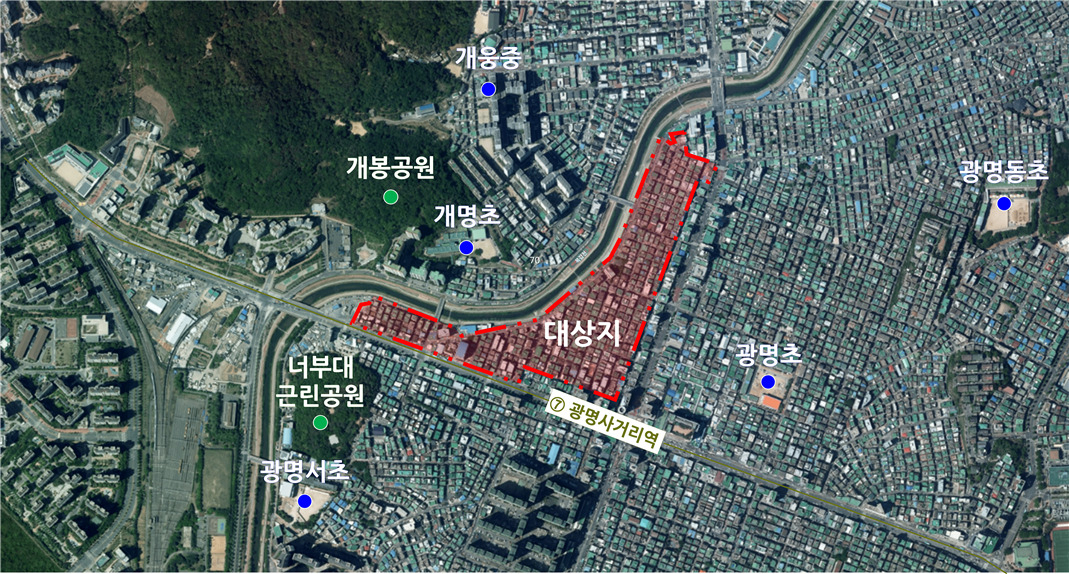 광명 3동 위성도.