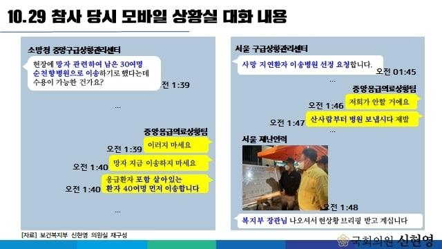 이태원 압사 참사 당시 구조 현장의 ‘컨트롤타워 부재’로 혼란이 거듭되던 정황을 보여주는 구조 관계자들의 대화 내용이 8일 공개됐다. [연합]