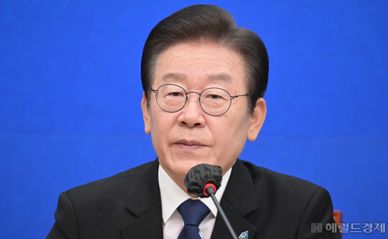 더불어민주당 이재명 대표가 9일 오전 서울 여의도 국회에서 열린 최고위원회의 - 산업재해 없는 안전한 노동 편에 참석해 발언을 하고 있다. [이상섭 기자]