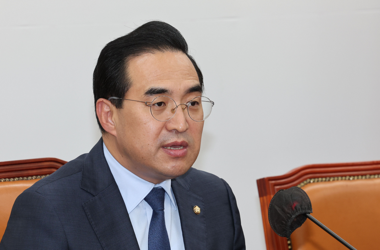박홍근 더불어민주당 원내대표가 9일 오후 서울 여의도 국회에서 국정조사 관련 기자간담회를 하고 있다. [연합]