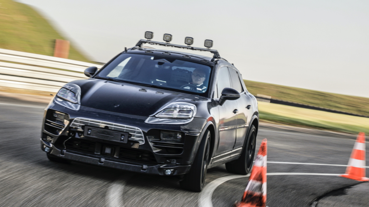 Porsche completes its first test drives of the all-electric Macan at the Porsche development center in Weissach, Germany. (Porsche)