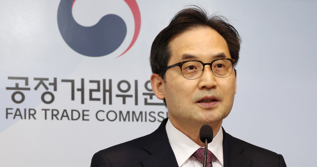 한기정 공정거래위원장이 14일 오전 세종시 정부세종청사에서 열린 출입기자단 간담회에서 발언하고 있다. 연합뉴스