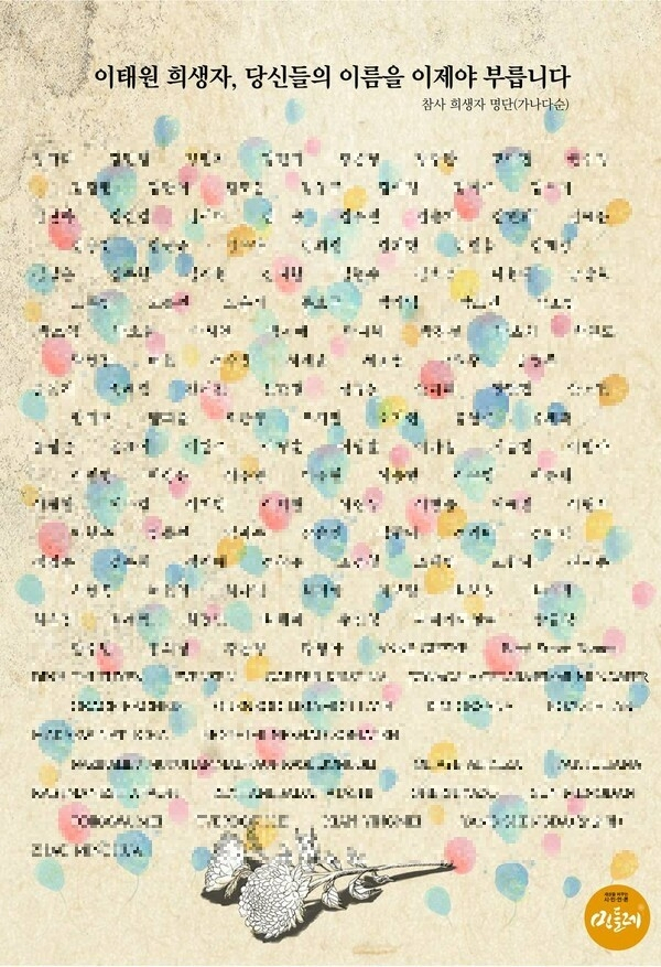 시민언론 민들레가 지난 14일 이태원 참사 사망자 명단을 유족 동의 없이 일방적으로 공개했다. [민들레]