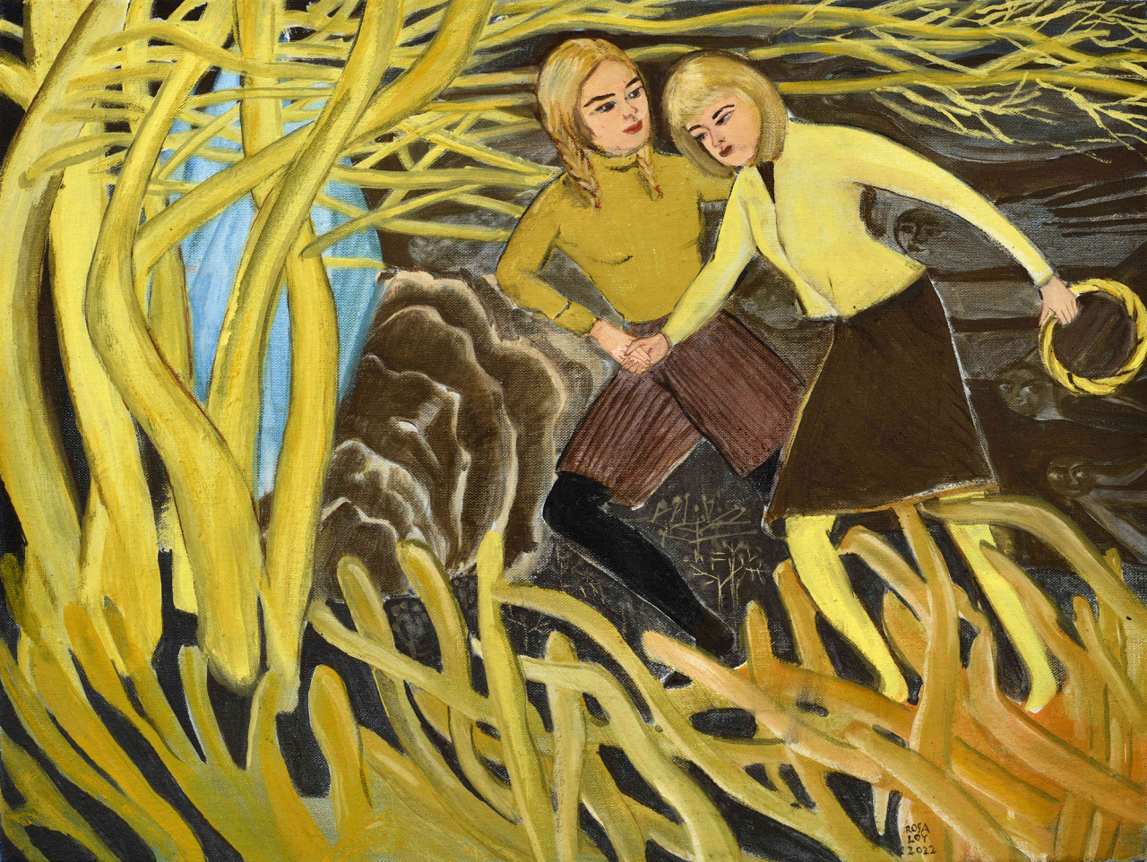 Rosa Loy, Nur Mut, casein on canvas, 45 x 60 cm, 2022 [사진=갤러리 바톤]