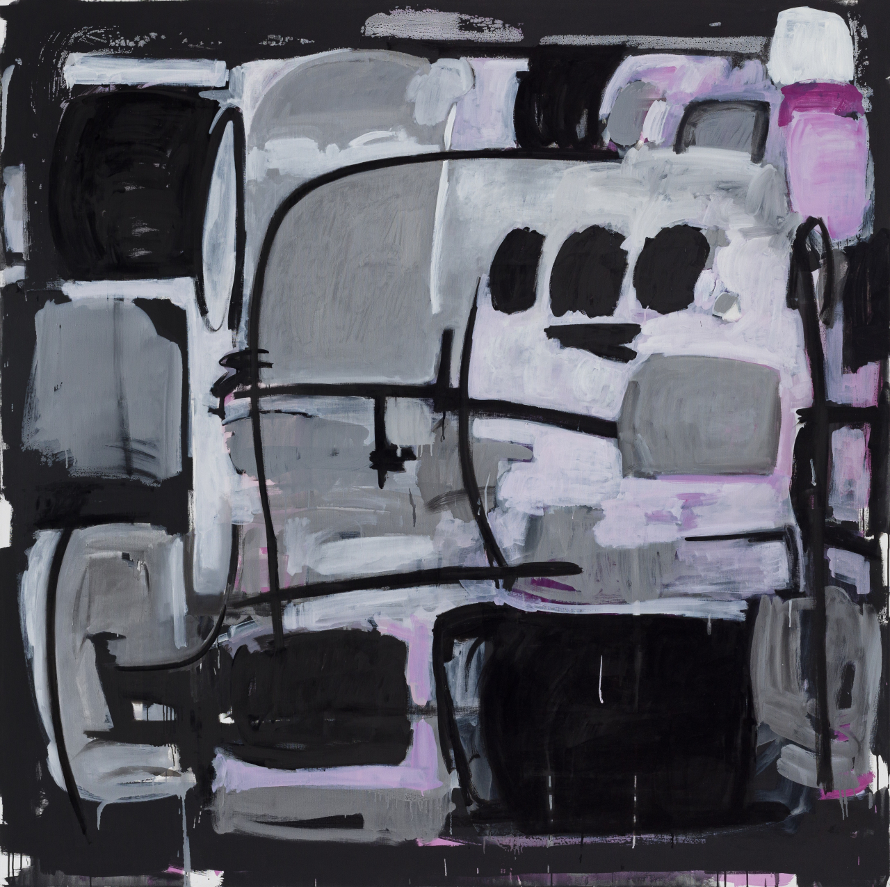 Margaret Lee, IPB. 03, 2022, Oil on linen, 172.7 x 172.7 x 5.1cm [사진=리안갤러리]