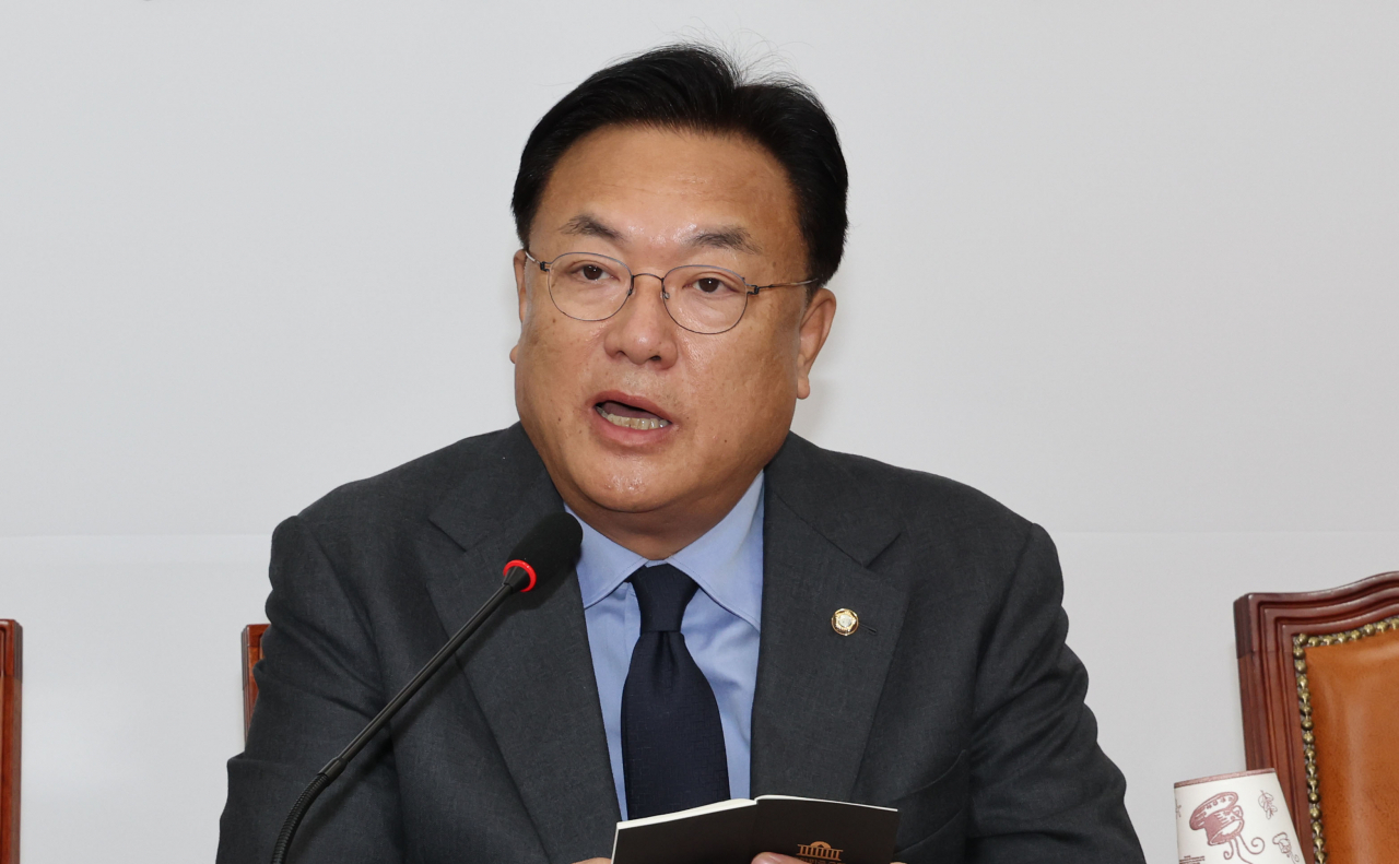 정진석 국민의힘 비상대책위원장이 17일 오전 서울 여의도 국회에서 열린 비상대책위원회의에서 발언하고 있다. [연합]