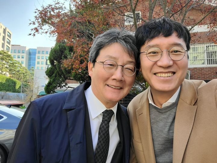 유승민(왼쪽) 전 국민의힘 의원과 김웅 의원. [김웅 국민의힘 의원 페이스북 캡처]