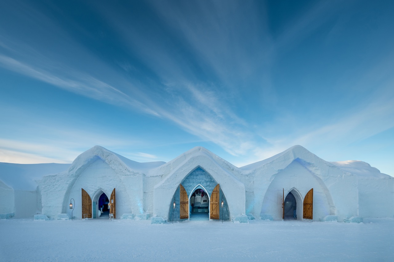 퀘벡 아이스 호텔(Hôtel de Glace, 오텔 드 글라세) 외관