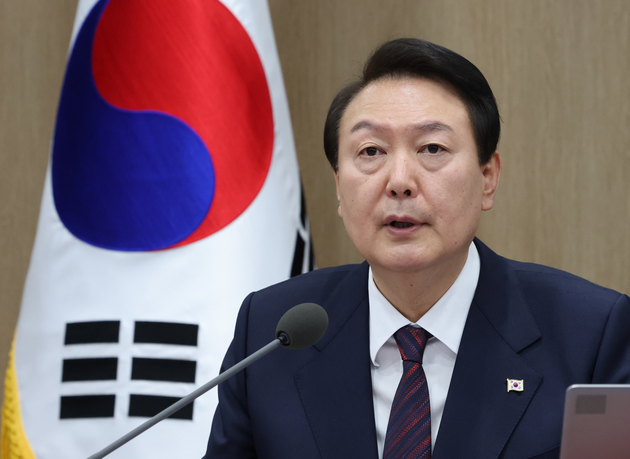 윤석열 대통령이 22일 오전 서울 용산 대통령실 청사에서 열린 국무회의를 주재하고 있다. [연합]