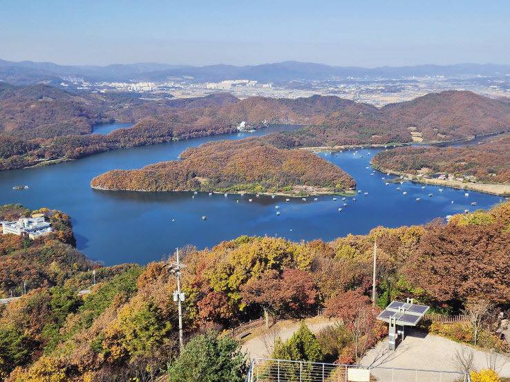 초평호 한반도 지도