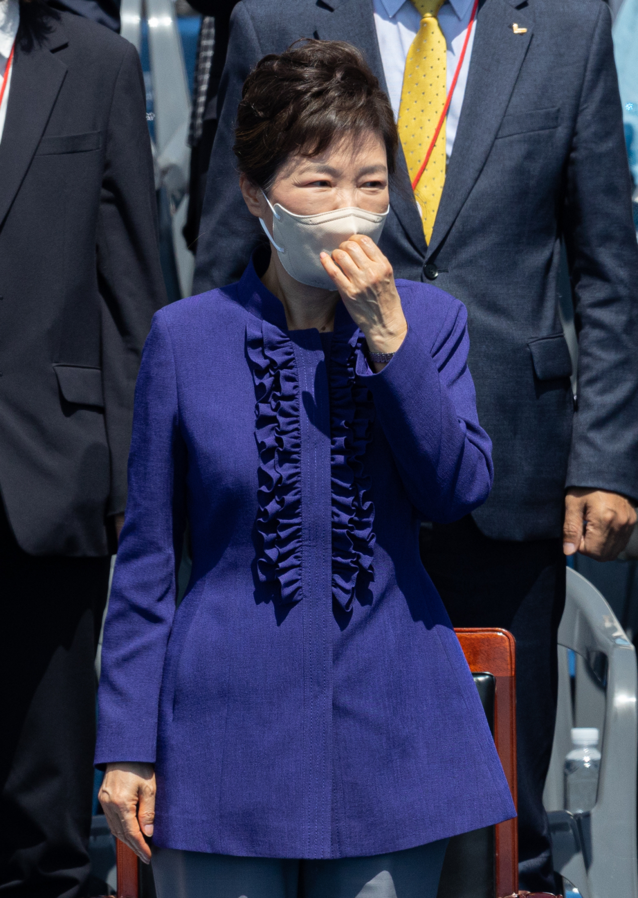 박근혜 전 대통령이 서울 여의도 국회 본관 앞에서 열린 제20대 대통령 취임식에서 참석한 모습. 이상섭 기자