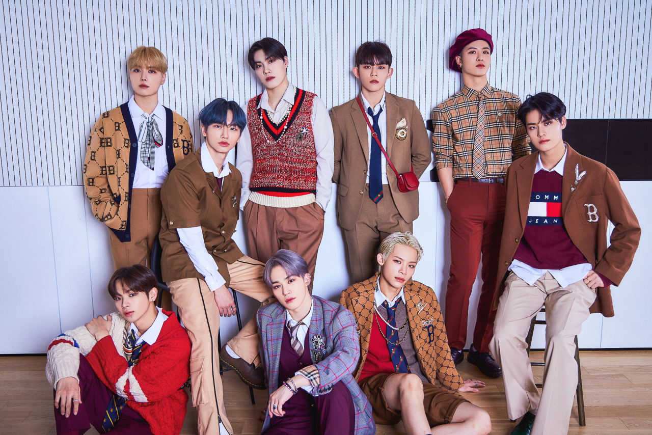 Boy band TO1 poses during an interview at the band’s agency, WakeOne Entertainment, in Mapo-gu, western Seoul, on Nov. 18. (WakeOne Entertainment)
