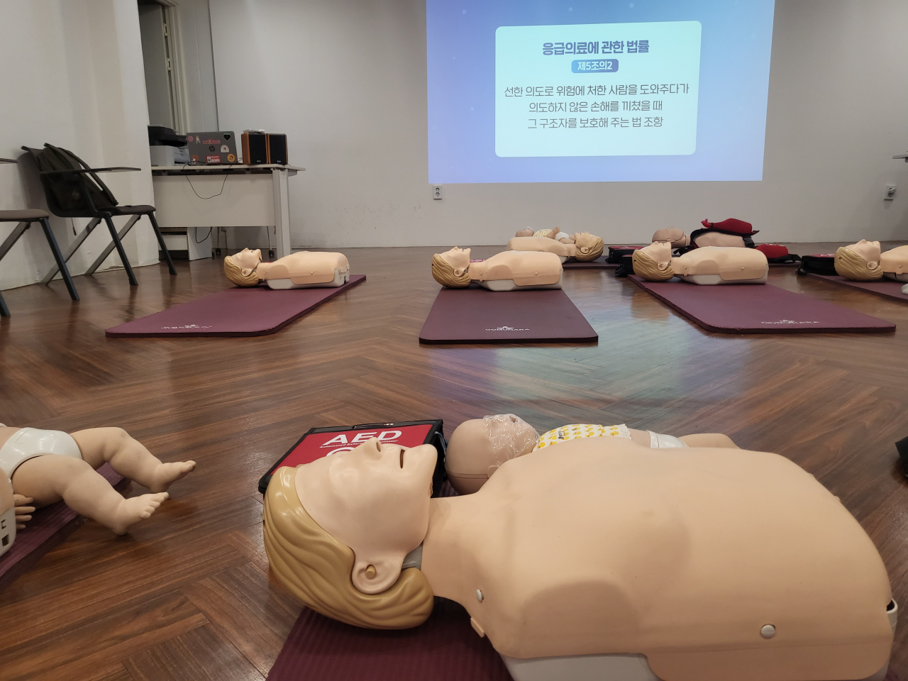 서울시 마포구에 위치한 안전교육기관 ‘마인드매뉴얼’ CPR 교육장. 박혜원 기자