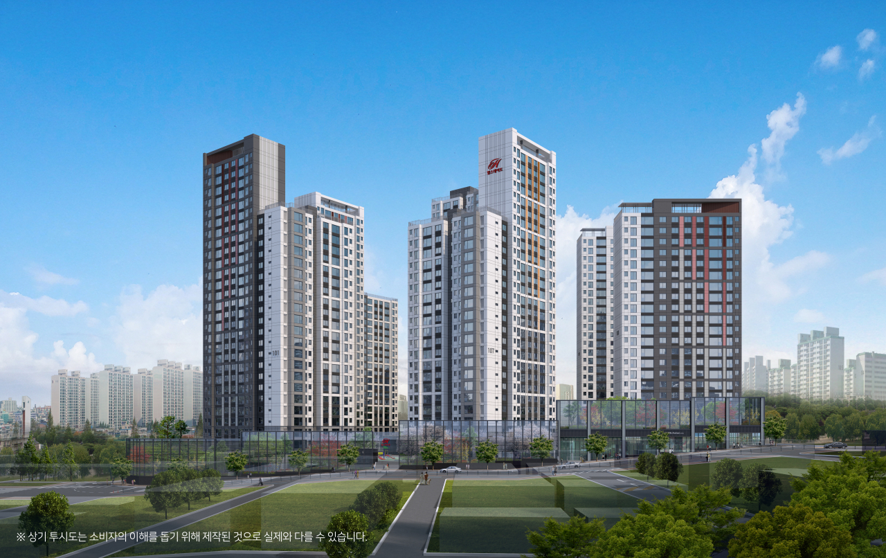 A concept image of Hyundai E&C's newly built apartment complex "Hillstate Incheon City Hall Sation." (Hyundai E&C)