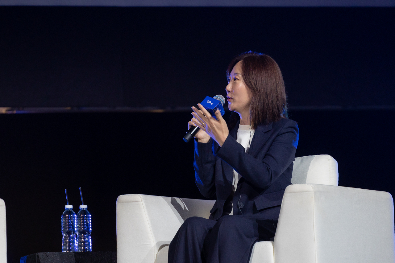 Director Lee Kwang-young speaks during a press conference at the Disney Content Showcase at Sands Expo & Convention Center in Singapore, Thursday. (Walt Disney Co. Asia Pacific)